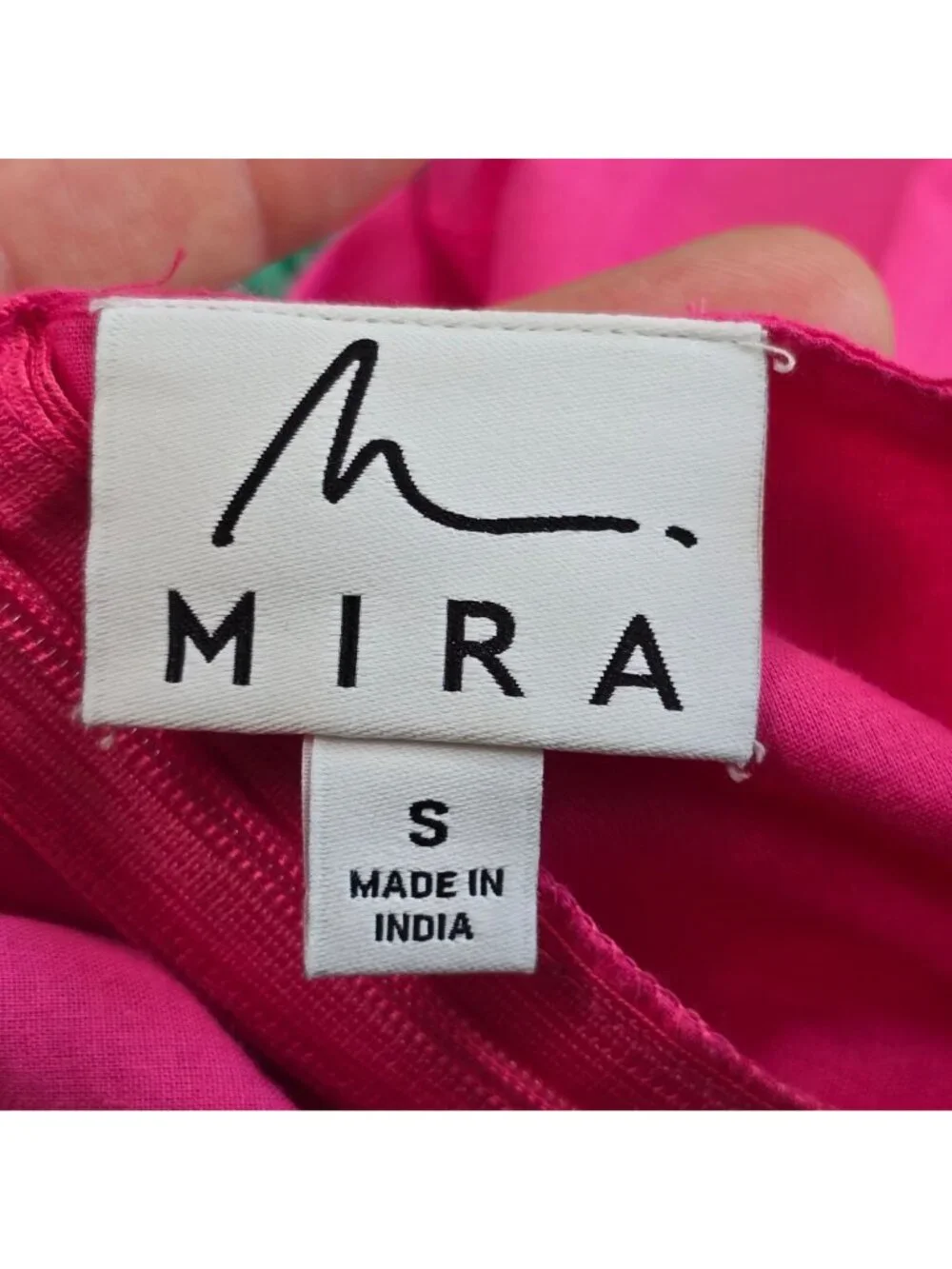 Mira Small Sleeveless Cotton Midi Sun Dress Green/Pink/Orange Colorblock Boho - Picture 4 of 5